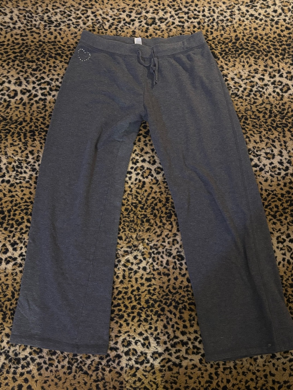 size medium bedazzled gray sweatpants